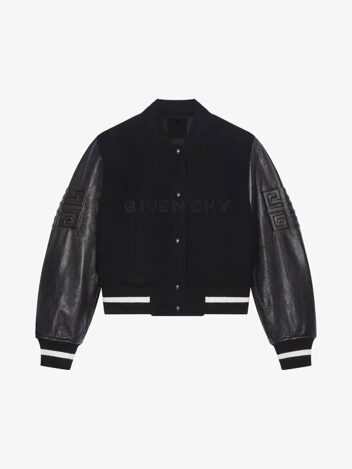Women Outerwear and Blousons Givenchy GIVENCHY Varsity Jacket In Wool And Leather Blackwhite Women Outerwear and Blousons Givenchy GIVENCHY Varsity Jacket In Wool And Leather Blackwhite