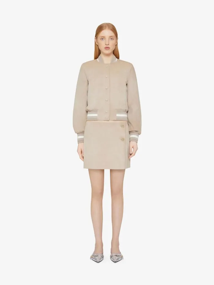 Women Outerwear and Blousons Givenchy Varsity Jacket In Suede Sand