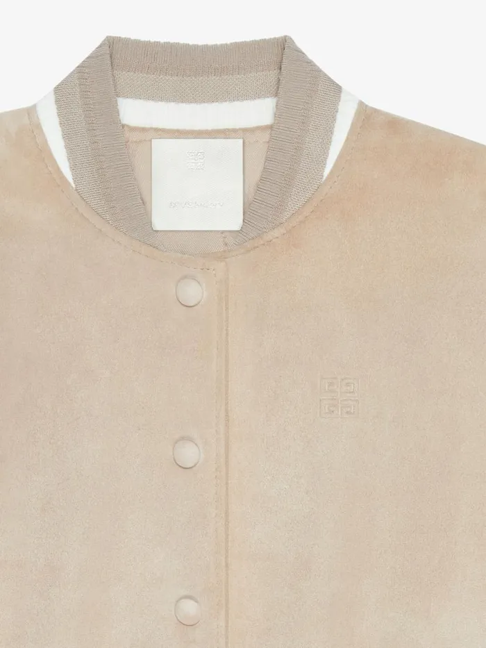 Women Outerwear and Blousons Givenchy Varsity Jacket In Suede Sand