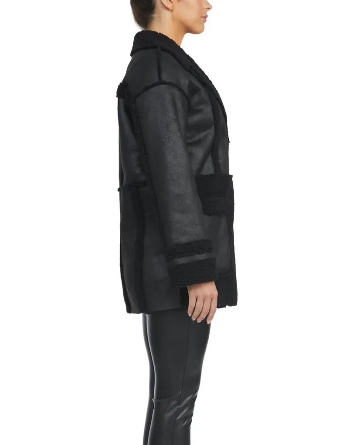 Women Outerwear Badgley Mischka Raymonde Faux Shearling Coat Xs