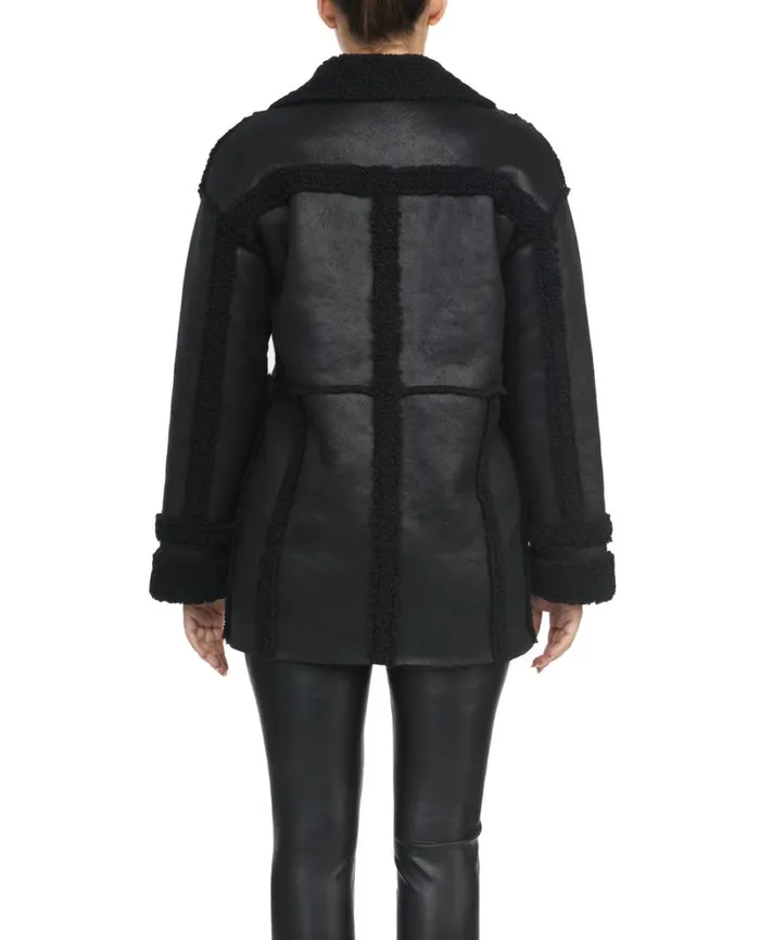 Women Outerwear Badgley Mischka Raymonde Faux Shearling Coat Xs
