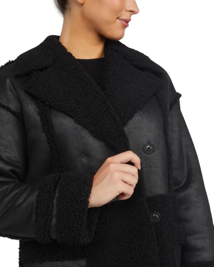 Women Outerwear Badgley Mischka Raymonde Faux Shearling Coat Xs