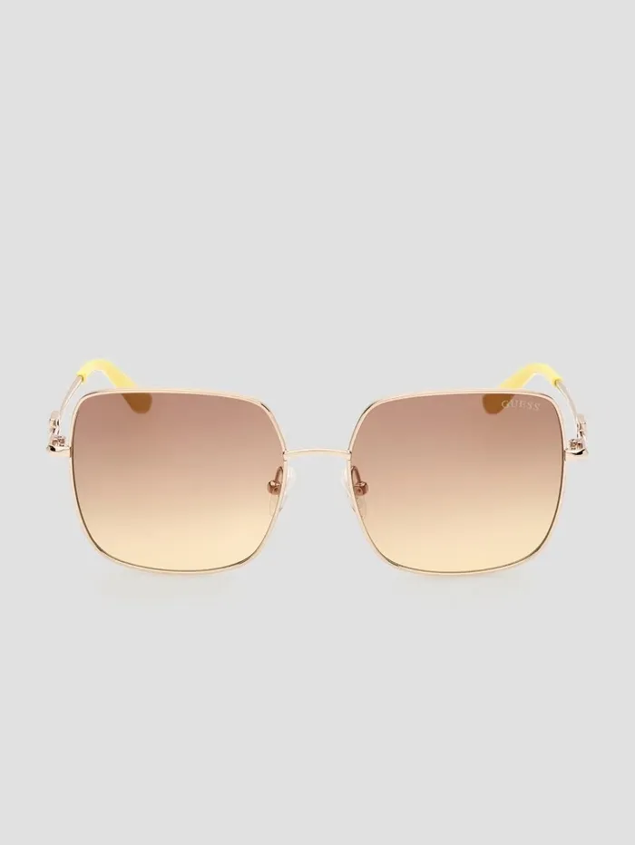 Women Oversized Square G Metal Sunglasses Tortoise Sunglasses GUESS