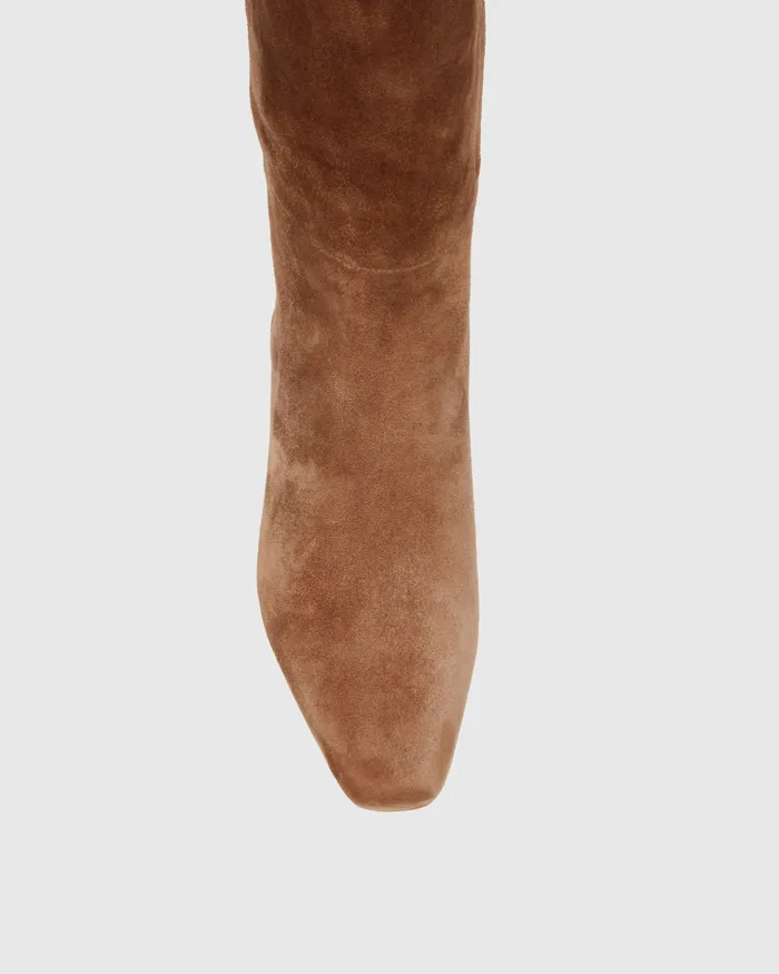 Women PAIGE Ansley Tall Boot 8211 Truffle Suede Boots
