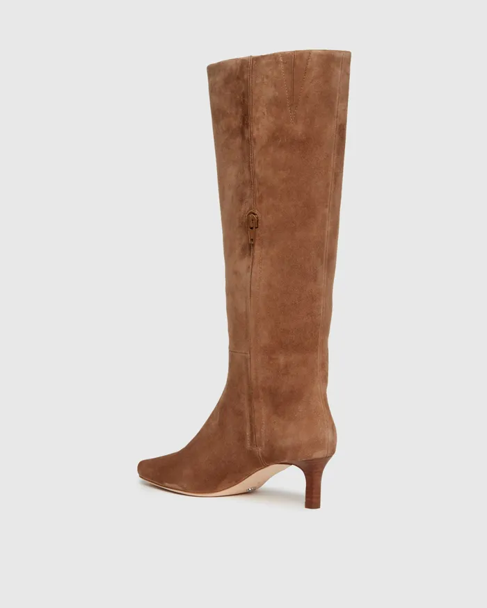 Women PAIGE Ansley Tall Boot 8211 Truffle Suede Boots