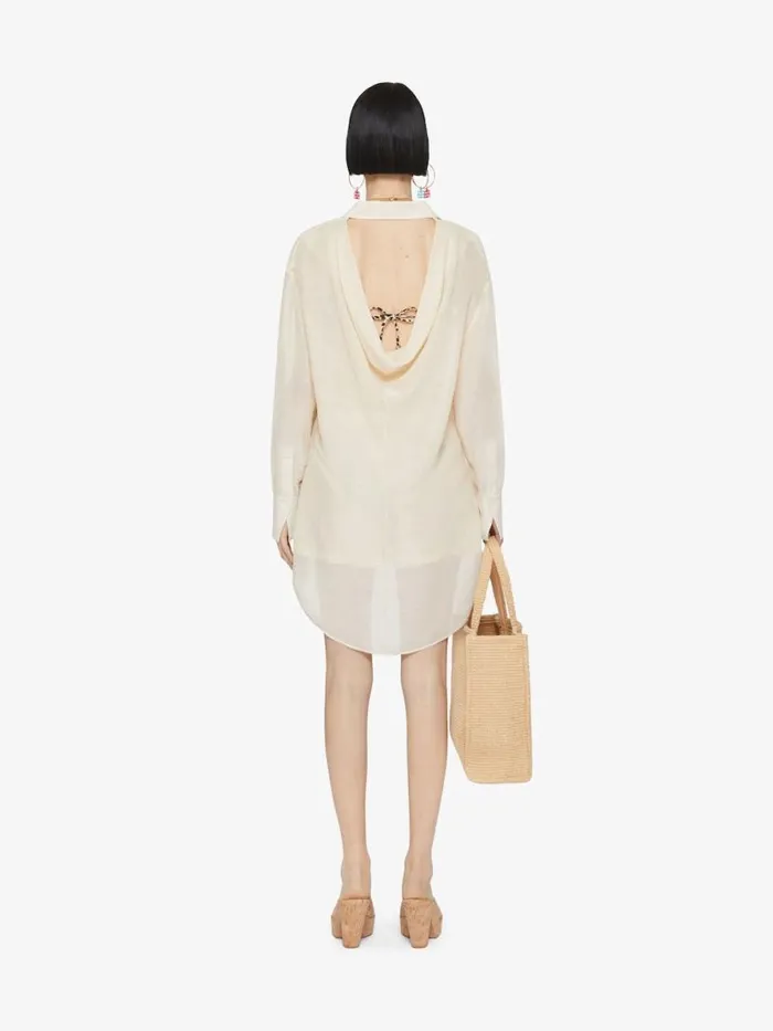 Women Pants and Shorts Givenchy Shorts In Silk And Linen Ivory