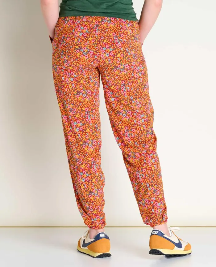 Women Pants Toad and Co Sunkissed Jogger Taffy Micro Floral Print