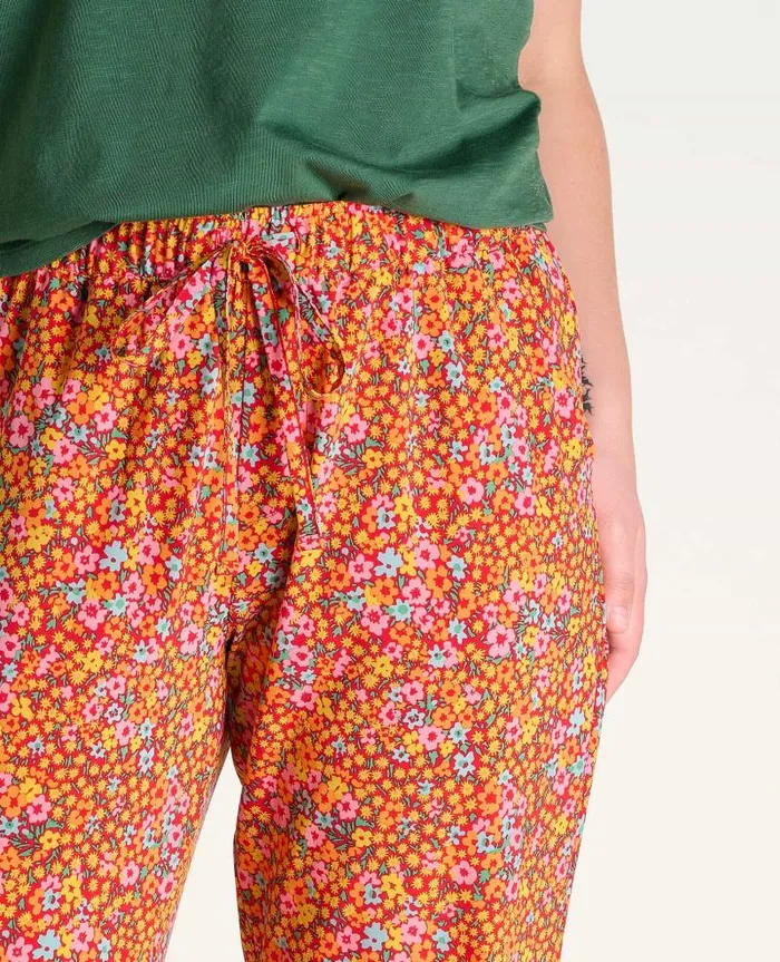 Women Pants Toad and Co Sunkissed Jogger Taffy Micro Floral Print