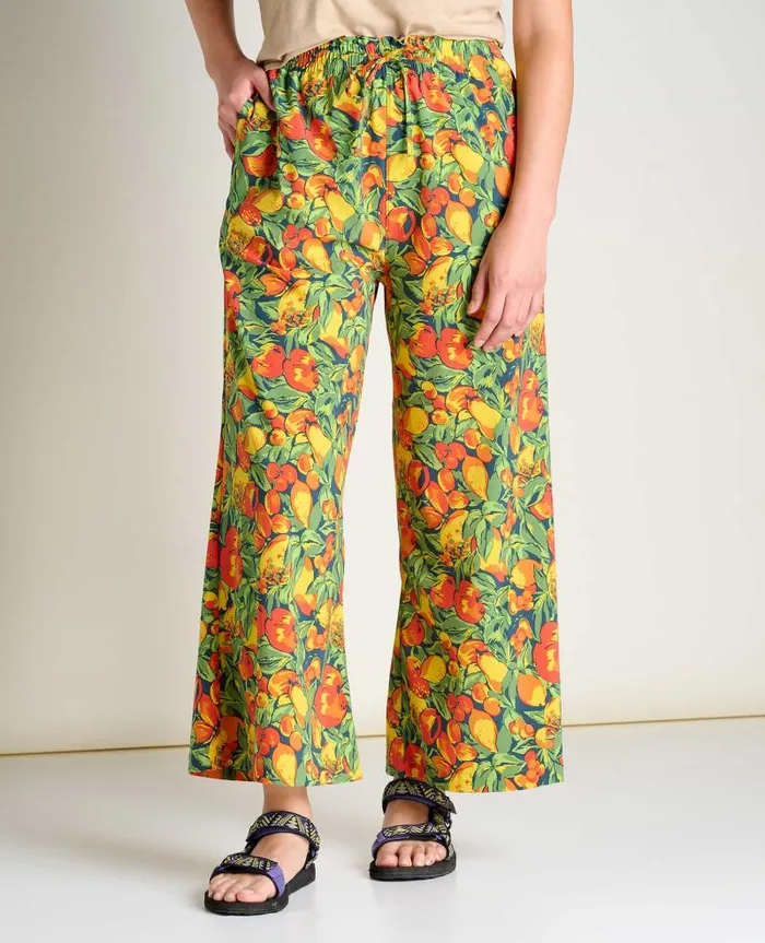 Women Pants Toad and Co Sunkissed Wide Leg Pant II Midnight Fruit Print