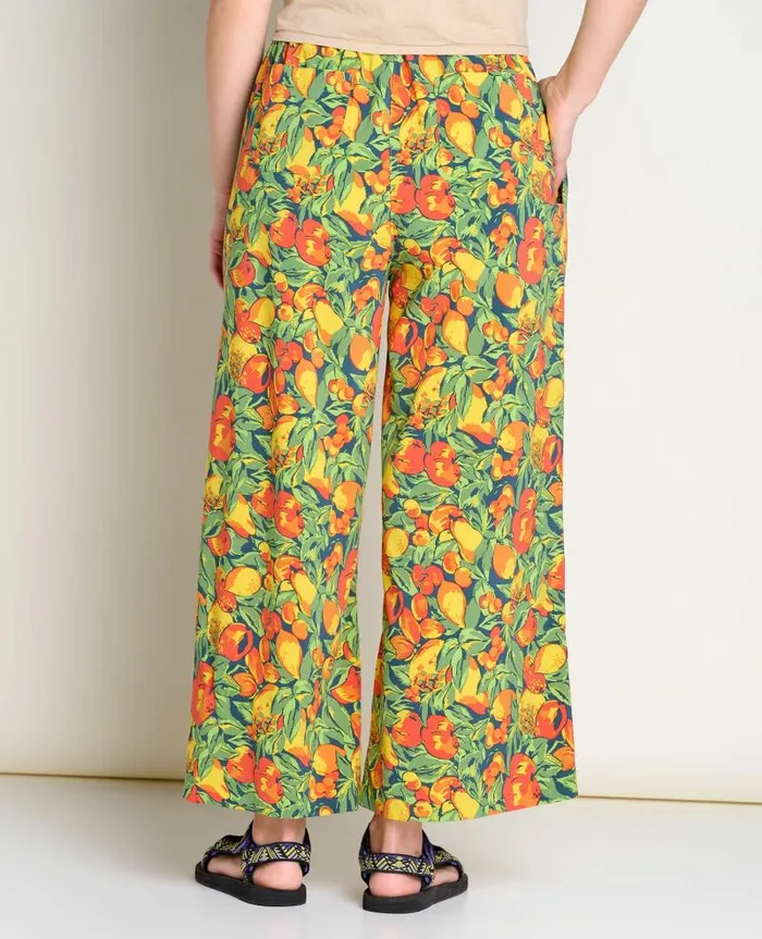 Women Pants Toad and Co Sunkissed Wide Leg Pant II Midnight Fruit Print