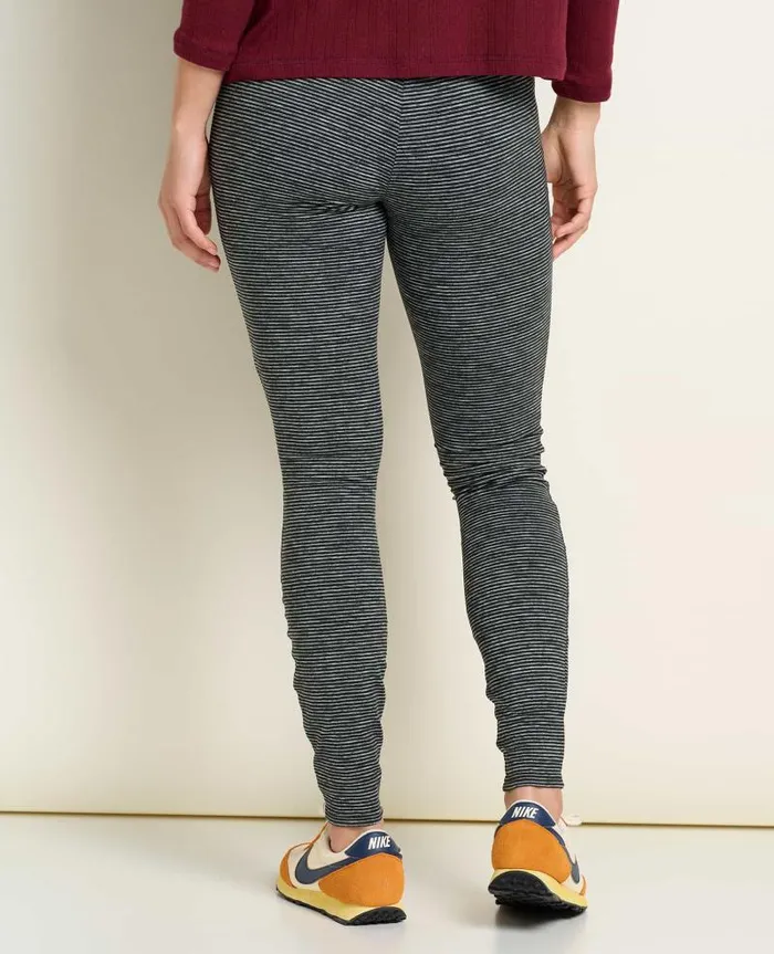 Women Pants Toad and Co Timehop Light Tight Black Marled Stripe