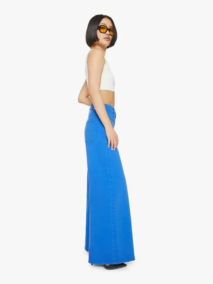 Women Petites Mother Denim Petites The Lil039 Patch Pocket Undercover Sneak Wash Snorkel Blue