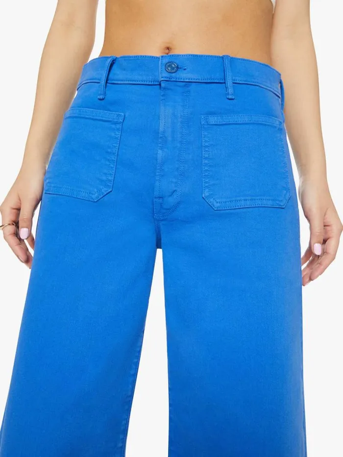 Women Petites Mother Denim Petites The Lil039 Patch Pocket Undercover Sneak Wash Snorkel Blue