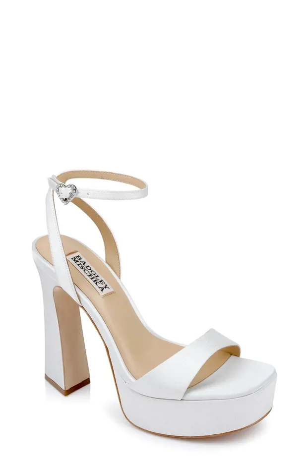 Women Platform Badgley Mischka Caia Platform Sandal With HeartShaped Buckle Black