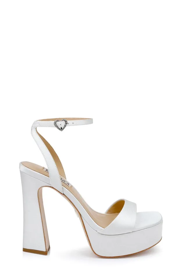 Women Platform Badgley Mischka Caia Platform Sandal With HeartShaped Buckle Black