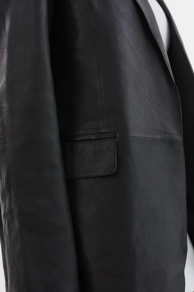 Women QUIRINA Leather Blazer Black LAMARQUE Blazers Women QUIRINA Leather Blazer Black LAMARQUE Blazers