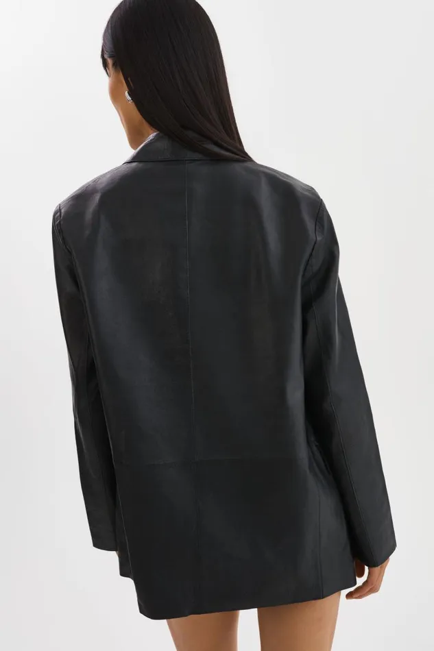 Women QUIRINA Leather Blazer Black LAMARQUE Blazers Women QUIRINA Leather Blazer Black LAMARQUE Blazers