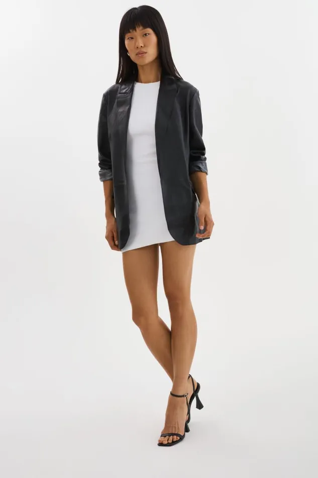 Women QUIRINA Leather Blazer Black LAMARQUE Blazers Women QUIRINA Leather Blazer Black LAMARQUE Blazers