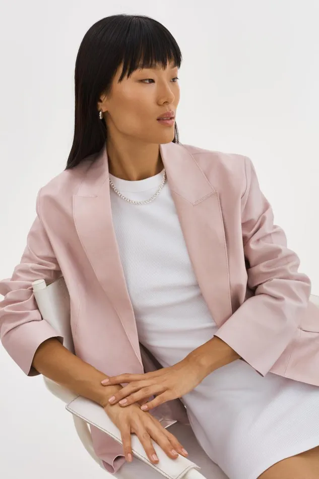 Women QUIRINA Leather Blazer Rose LAMARQUE Leather Jackets Women QUIRINA Leather Blazer Rose LAMARQUE Leather Jackets