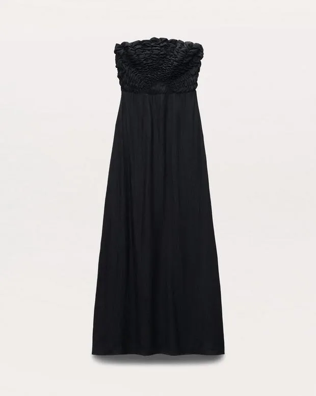 Women rag and bone Catalina Ruched Maxi Dress Black Pants