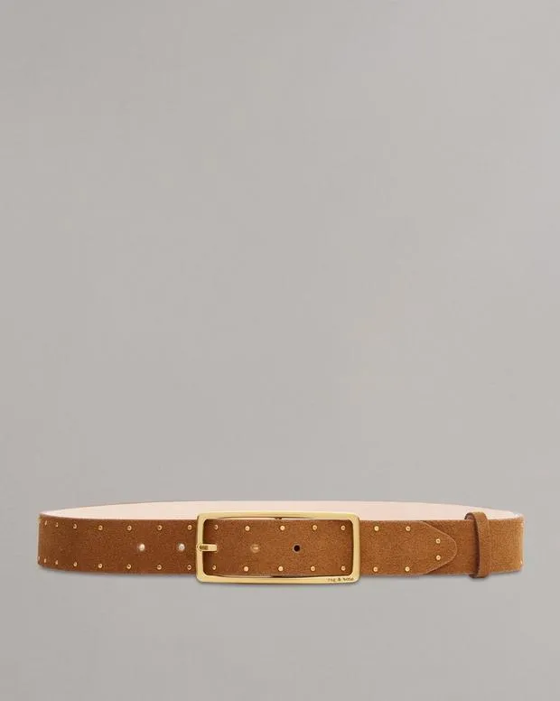 Women rag and bone Rebound Suede Belt Brownwood Suede Belts