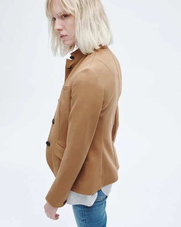 Women rag and bone Slade Ponte Blazer BlackCamelSalute Blazers and Vests