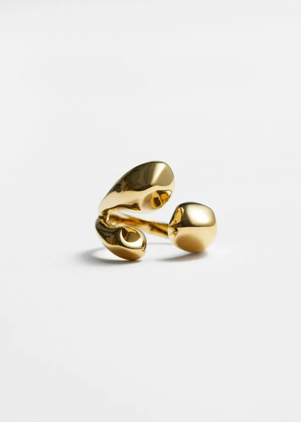 Women Rings and Other Stories Sculptural Open Ring Gold
