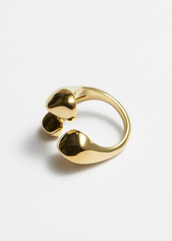 Women Rings and Other Stories Sculptural Open Ring Gold