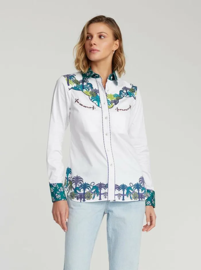 Women Robert Graham Tops Kacey Shirt White