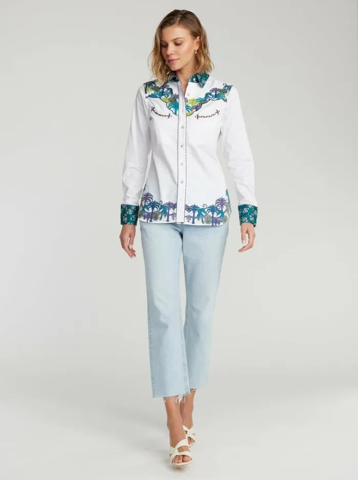 Women Robert Graham Tops Kacey Shirt White