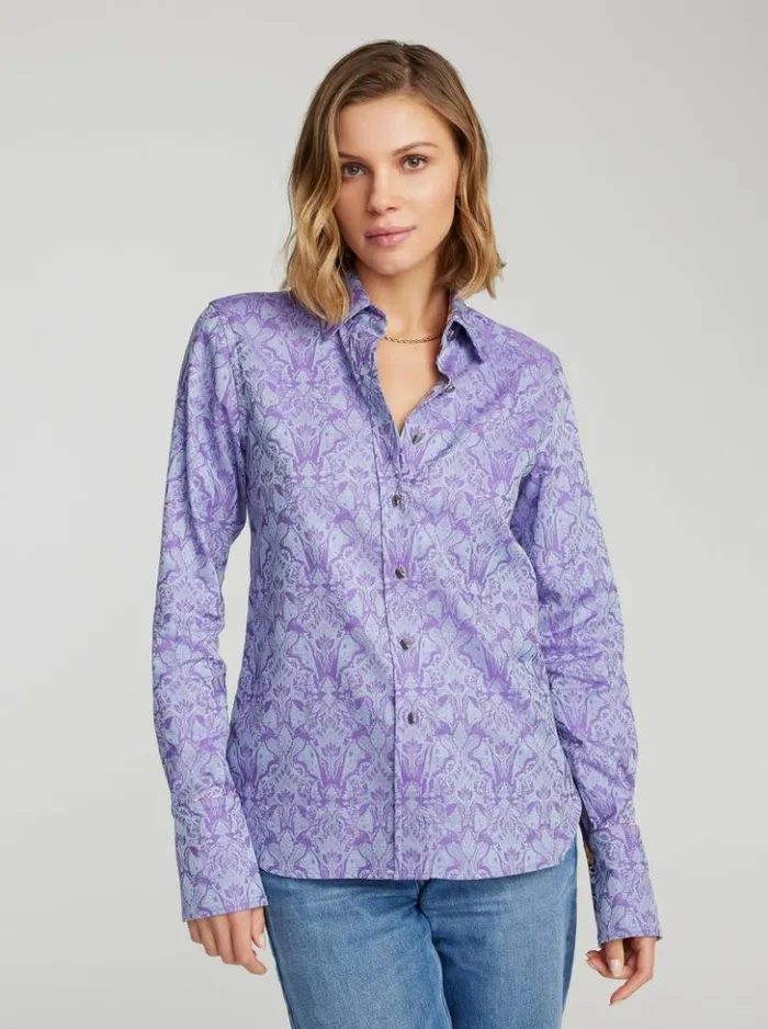 Women Robert Graham Tops Priscilla Shirt Lilac