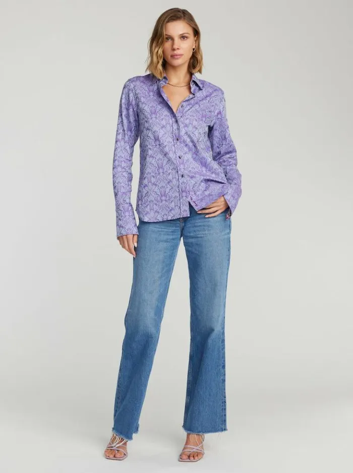 Women Robert Graham Tops Priscilla Shirt Lilac