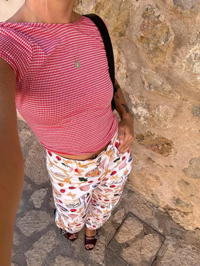 Women Rowan Tee Pomodorro Gingham Lisa Says Gah Tops