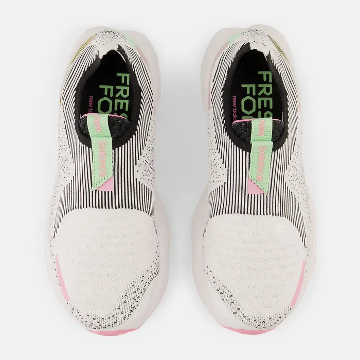 Women Running New Balance Fresh Foam X 1080 Unlaced White with Black and Vibrant Green Women Running New Balance Fresh Foam X 1080 Unlaced White with Black and Vibrant Green