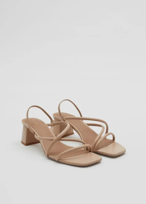 Women Sandals and Other Stories Strappy Block Heel Sandals Beige