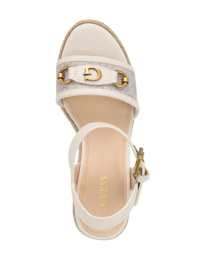 Women Sandals GUESS Hisley Wedge Sandals Ivory 150