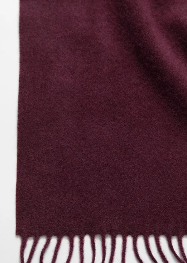 Women Scarves and Other Stories Fringed Wool Blanket Scarf Burgundy