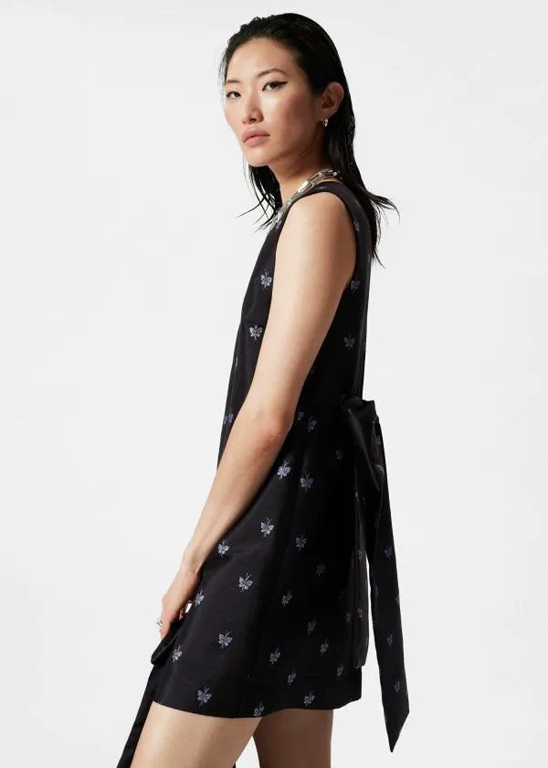 Women Sets and Suits and Other Stories Jacquard Mini Dress Black