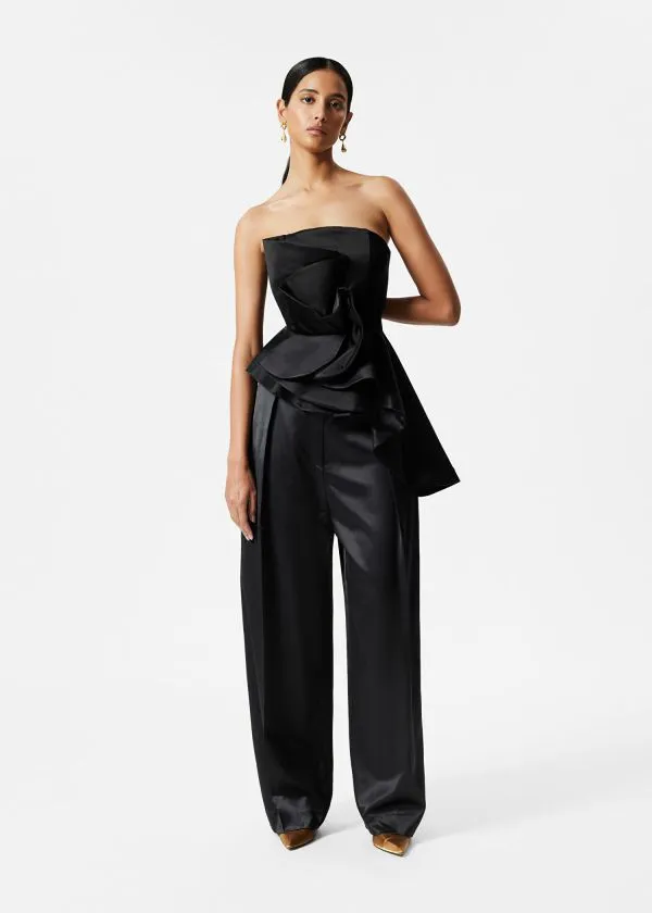 Women Sets and Suits and Other Stories Shiny WoolBlend Trousers Black