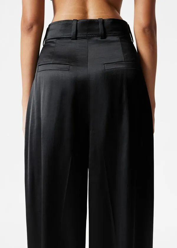 Women Sets and Suits and Other Stories Shiny WoolBlend Trousers Black