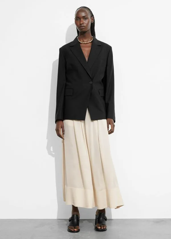 Women Sets and Suits and Other Stories SingleBreasted Wool Blazer Black