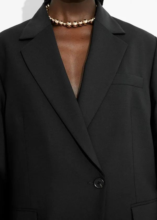 Women Sets and Suits and Other Stories SingleBreasted Wool Blazer Black