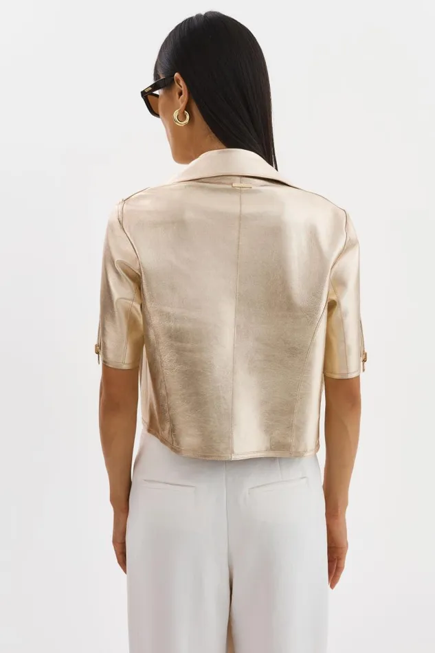 Women SEVANA Reversible Leather Jacket Wheatgold LAMARQUE Short Sleeve Jackets Women SEVANA Reversible Leather Jacket Wheatgold LAMARQUE Short Sleeve Jackets