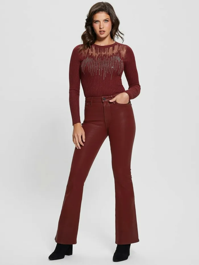 Women Sexy Flare Jeans Tahiti Red Multi Jeans and Denim GUESS Women Sexy Flare Jeans Tahiti Red Multi Jeans and Denim GUESS