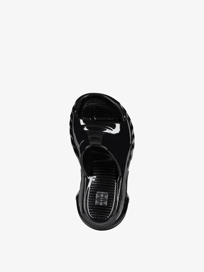 Women Shark Lock Givenchy Marshmallow Wedge Sandals In Rubber Black Women Shark Lock Givenchy Marshmallow Wedge Sandals In Rubber Black