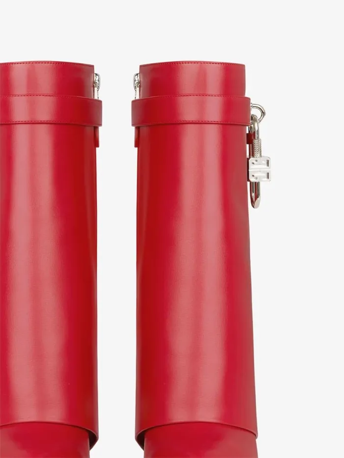 Women Shark Lock Givenchy Shark Lock Ankle Boots In Leather Red Women Shark Lock Givenchy Shark Lock Ankle Boots In Leather Red