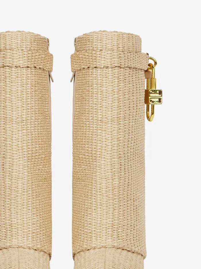 Women Shark Lock Givenchy Shark Lock Ankle Boots In Raffia Beige Women Shark Lock Givenchy Shark Lock Ankle Boots In Raffia Beige