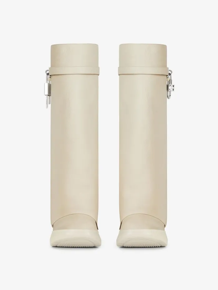 Women Shark Lock Givenchy Shark Lock Biker Boots In Grained Leather Beige Women Shark Lock Givenchy Shark Lock Biker Boots In Grained Leather Beige
