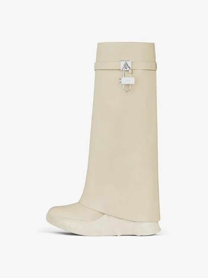 Women Shark Lock Givenchy Shark Lock Biker Boots In Grained Leather Beige Women Shark Lock Givenchy Shark Lock Biker Boots In Grained Leather Beige