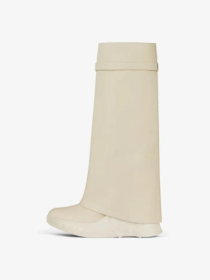 Women Shark Lock Givenchy Shark Lock Biker Boots In Grained Leather Beige Women Shark Lock Givenchy Shark Lock Biker Boots In Grained Leather Beige